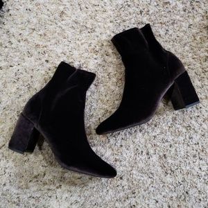 Jeffrey Campbell Brown Velvet Boot Heels- Size 8.5
